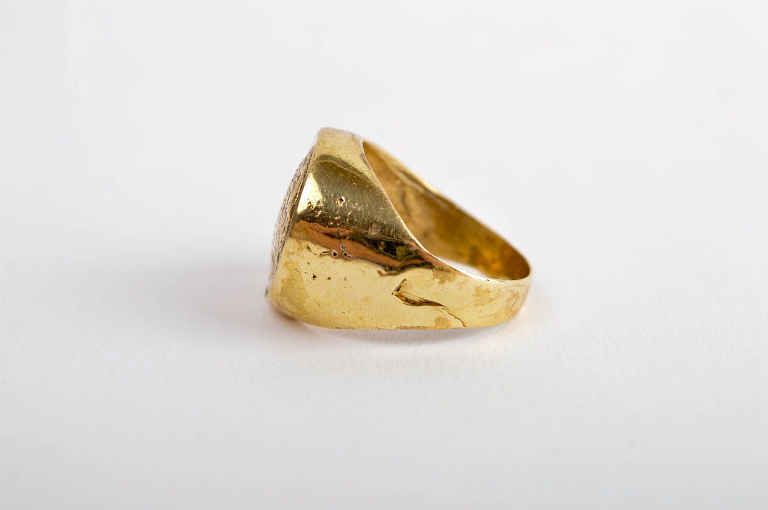 Handmade metal ring stylish unisex ring beautiful brass accessory cute gift photo 3