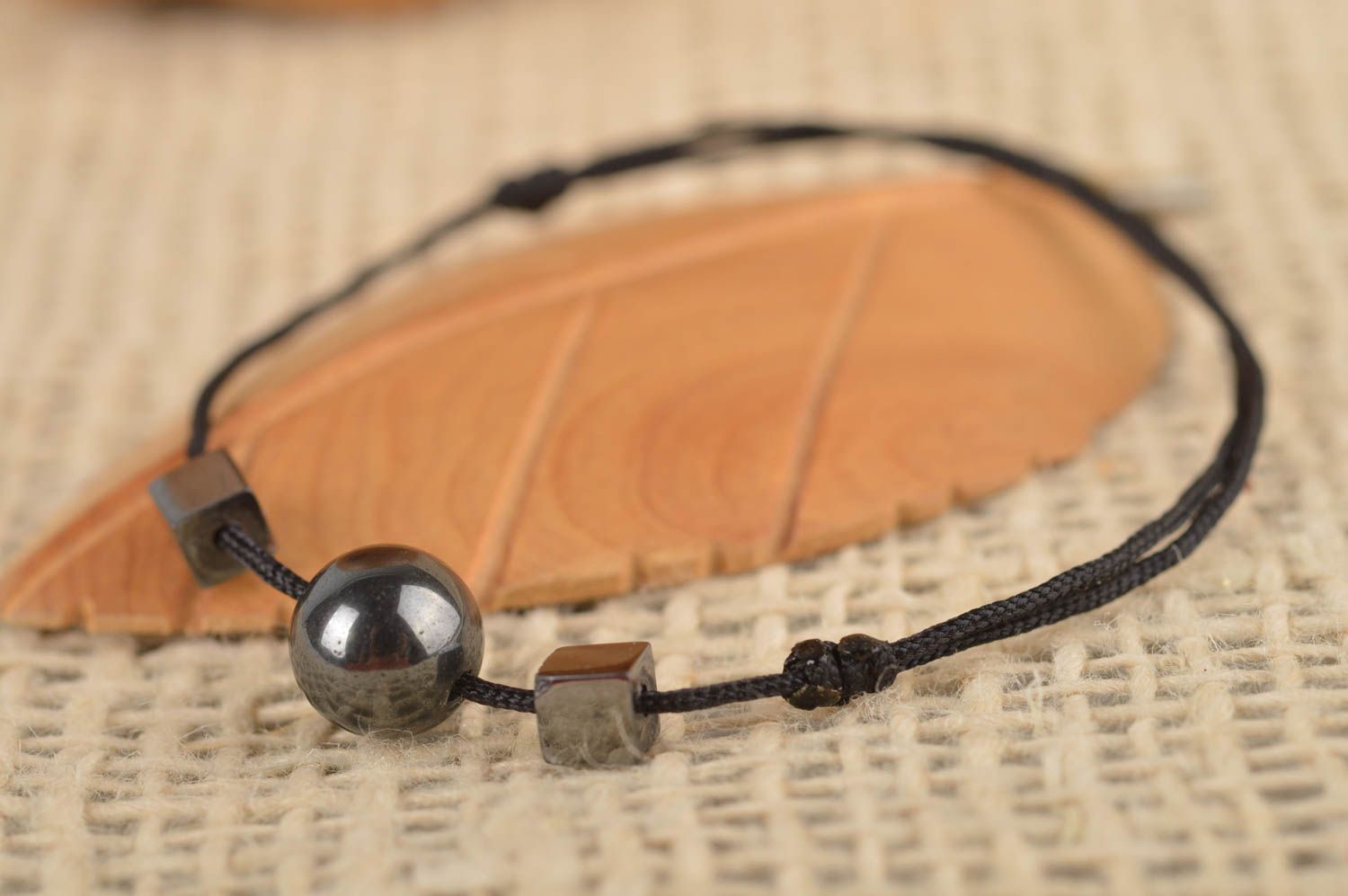 Handmade accessories designer bracelet beautiful black bracelet with bead  photo 1