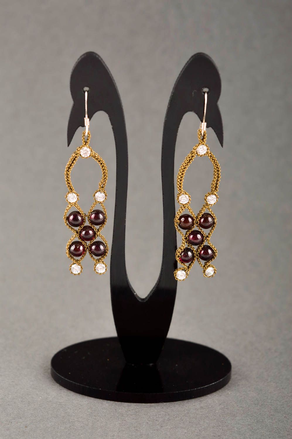 Beautiful handmade metal earrings gemstone earrings artisan jewelry designs photo 1