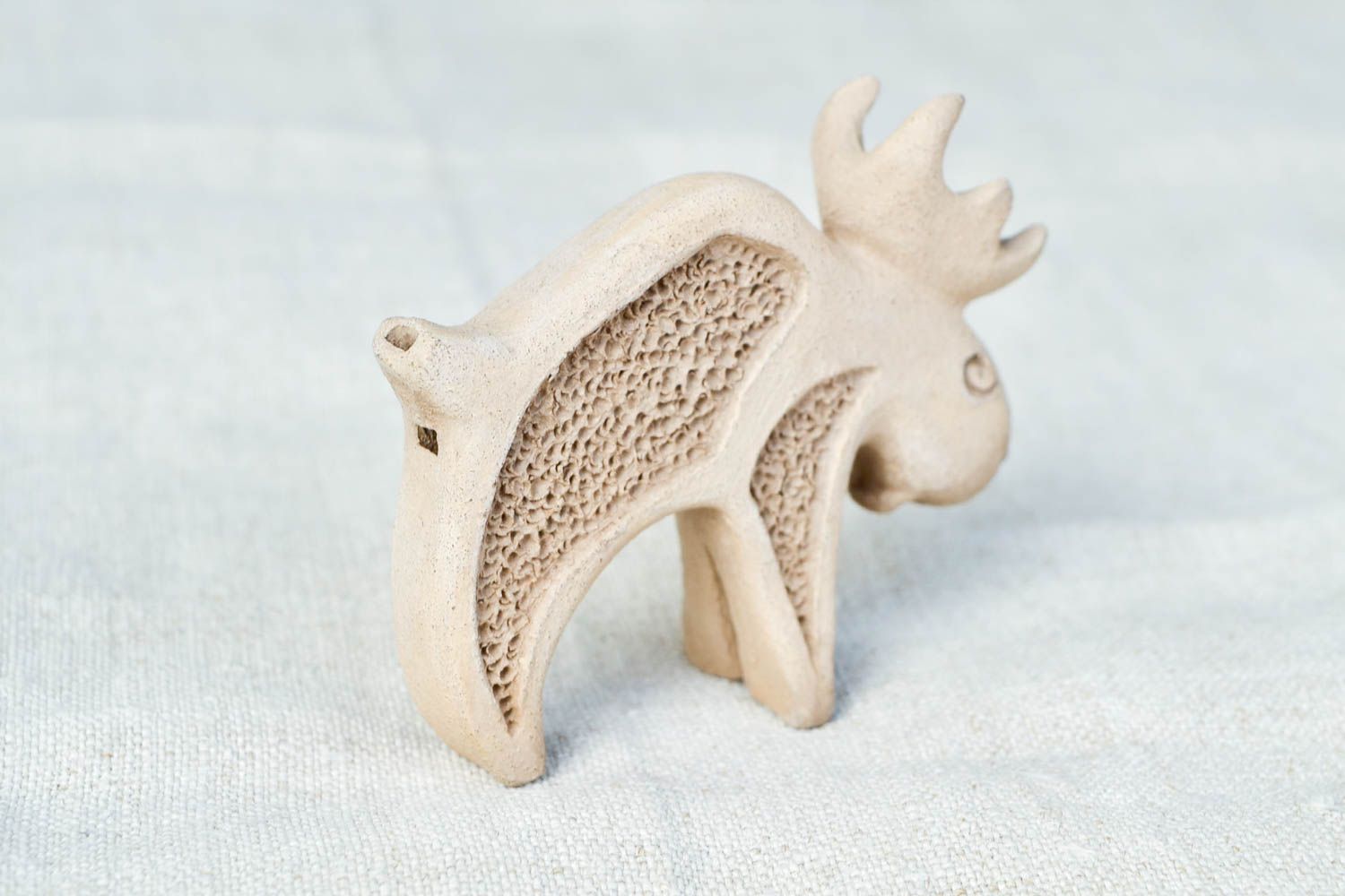 Керамическая свистулька ручной работы лось глиняная игрушка свистулька из глины фото 4
