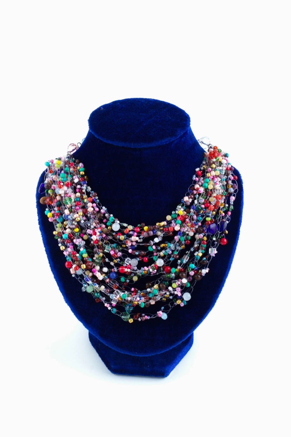 Collier en perles de rocaille Bijou fait main multicolore Cadeau pour femme photo 2
