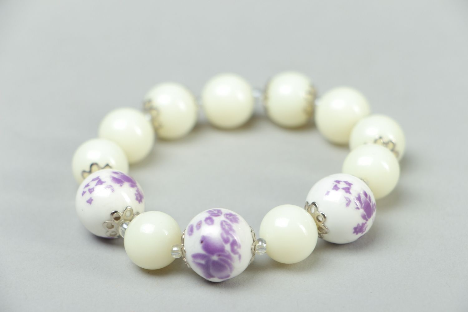 Parure de bijoux de perles fantaisie Violettes photo 3