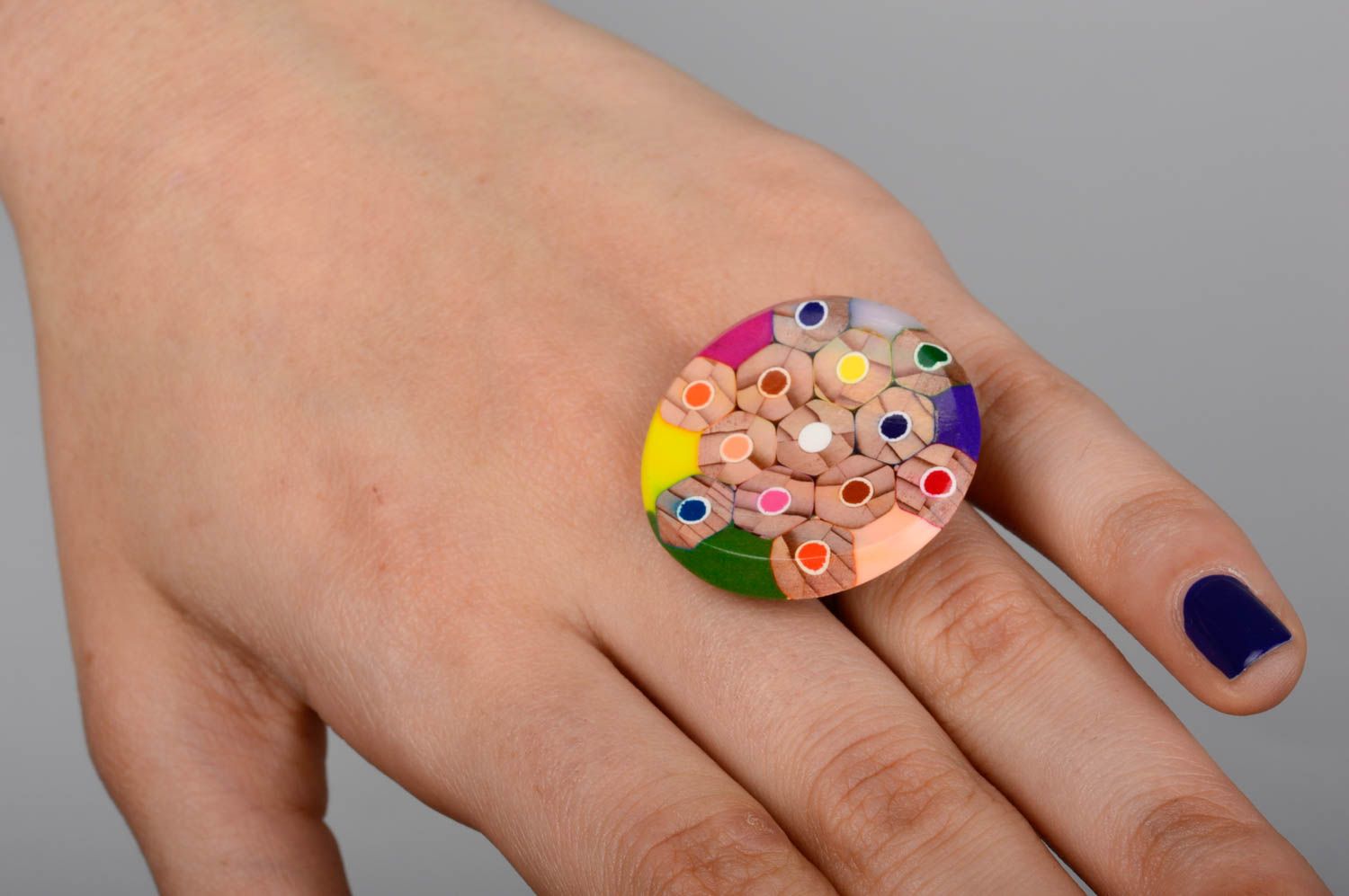 Handmade wooden ring handmade accessories modern jewelry stylish ring for girls photo 2