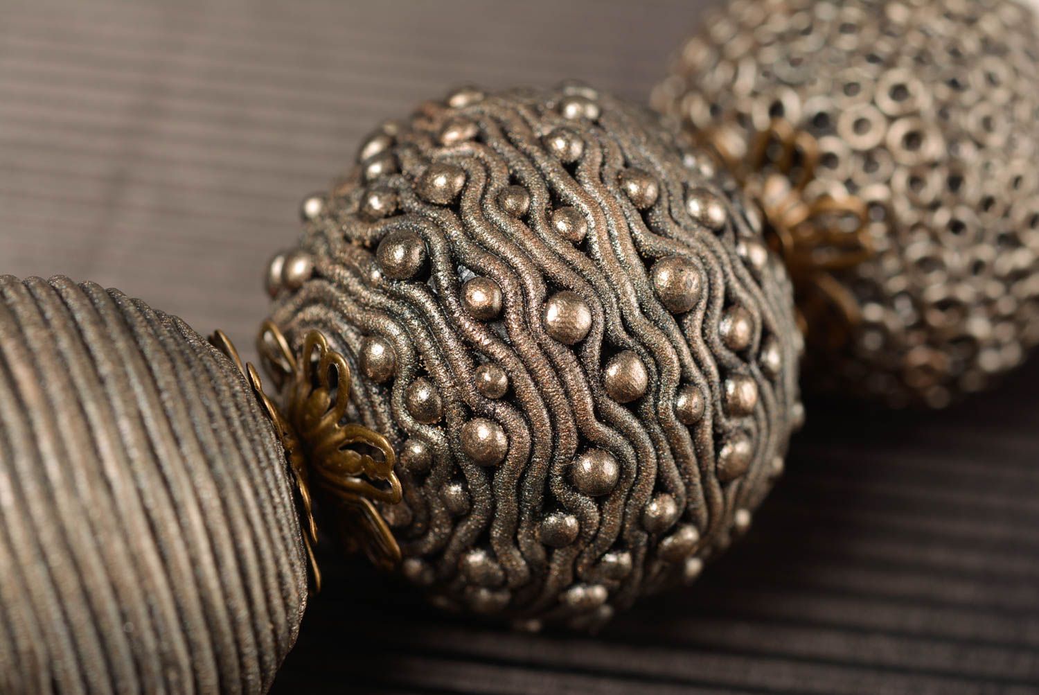 Collier en pâte polymère fait main couleur de métal bijou original pour femme photo 3