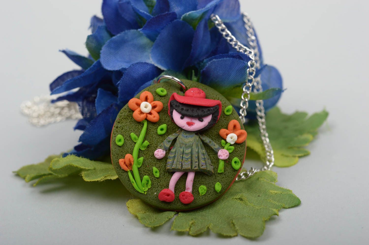 Jewelry necklace polymer clay pendant necklace kids jewelry gifts for children photo 1
