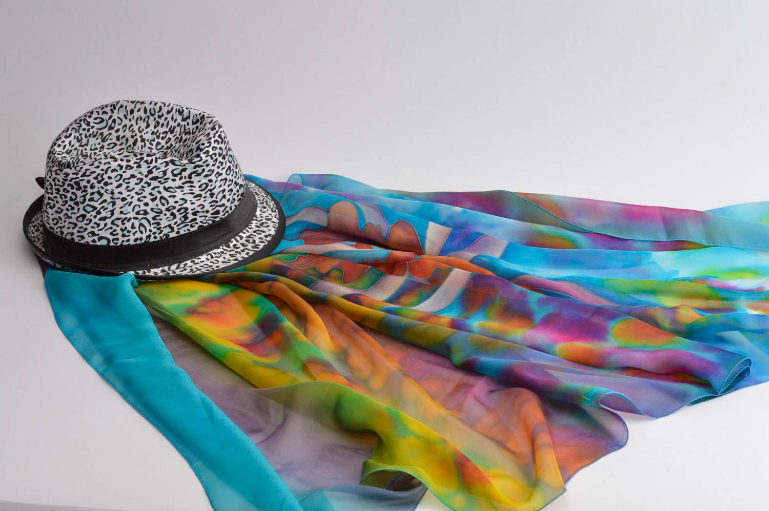 Handmade accessories for women silk scarf batik scarf designer accesories photo 1