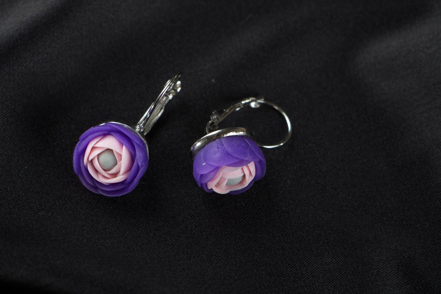 Polymer clay earrings Flower Buds photo 1
