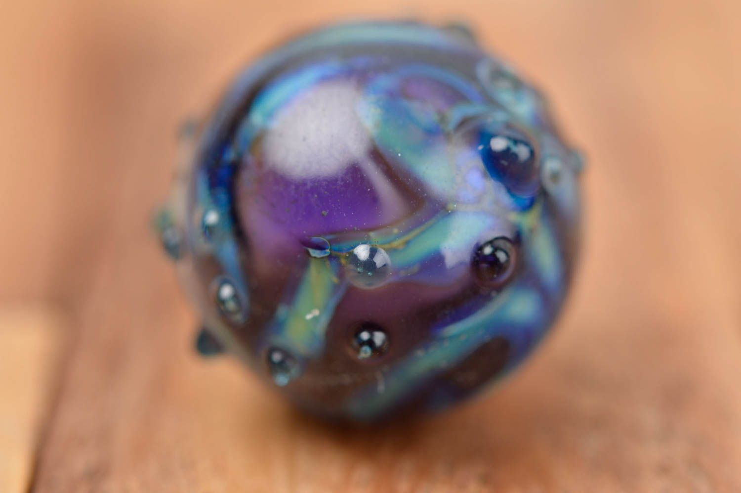 Perle en verre faite main Fourniture pour bijoux bleu-violet Loisirs créatifs photo 5