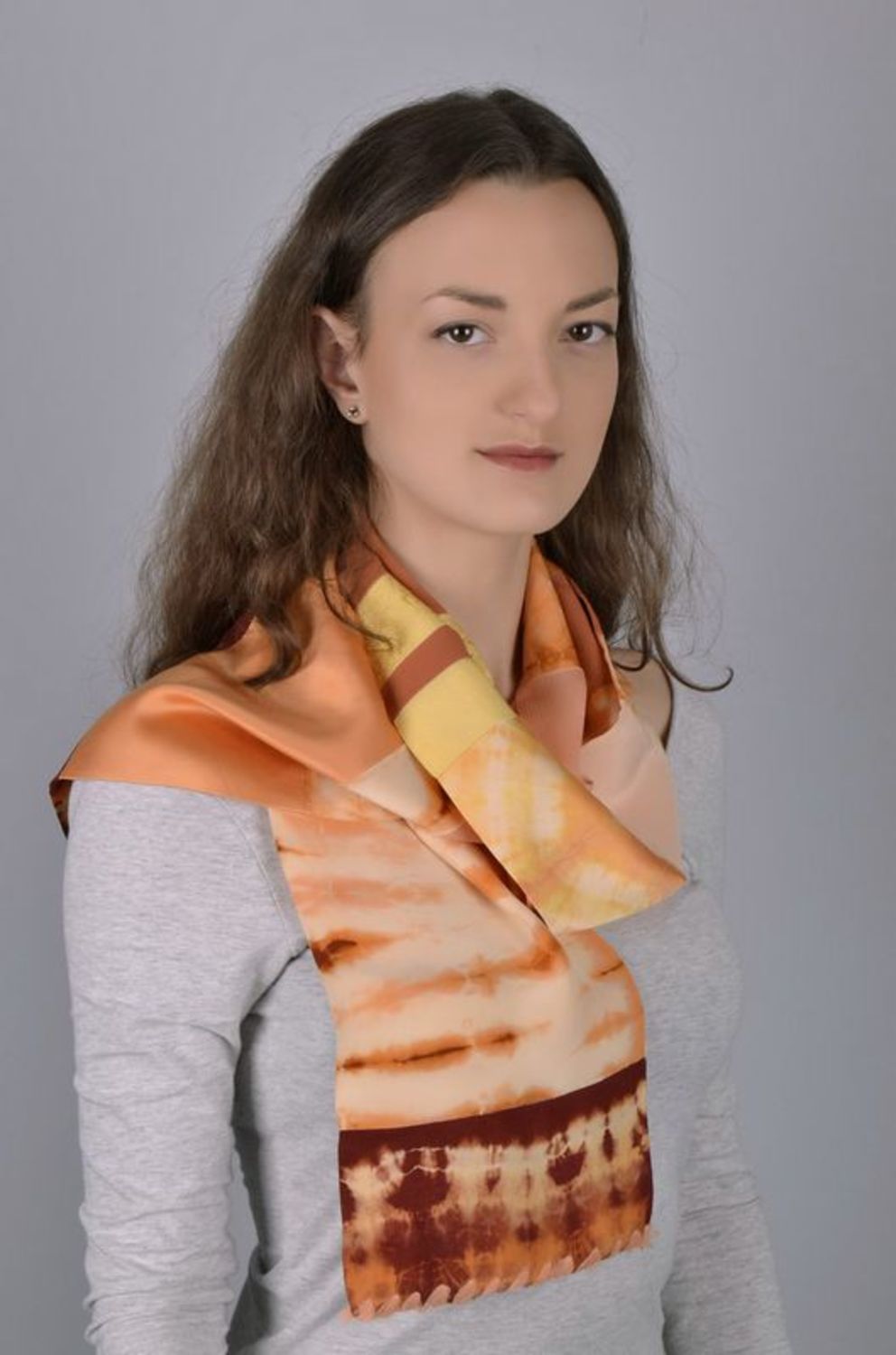 Handgemachter Schal aus Seide Patchwork Technik foto 2