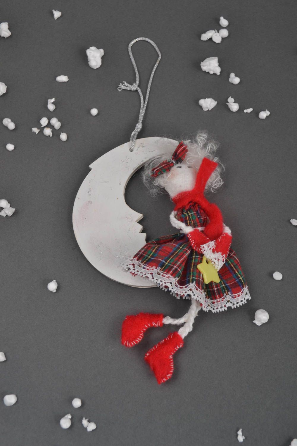 Juguete para niño artesanal muñeca de trapo regalo original Ángel en la luna foto 1