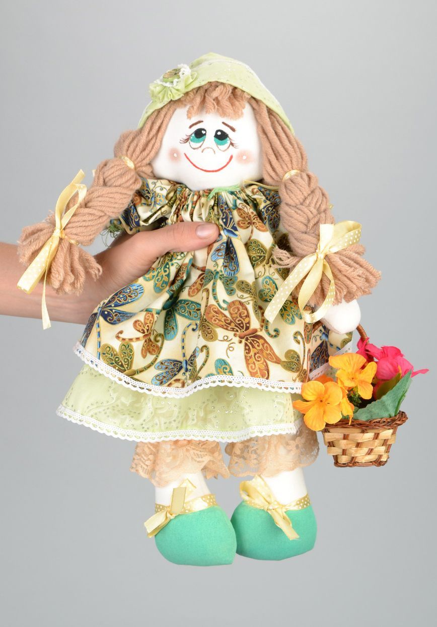 Текстильная кукла Зеленая шапочка фото 2