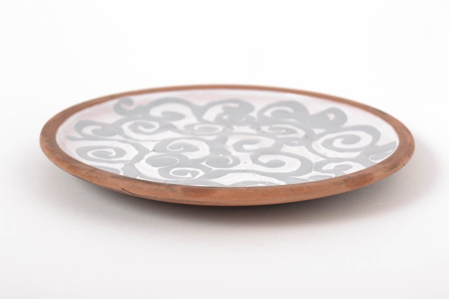 Handmade ceramic plate beautiful handmade plate clay plate plate with painting photo 4