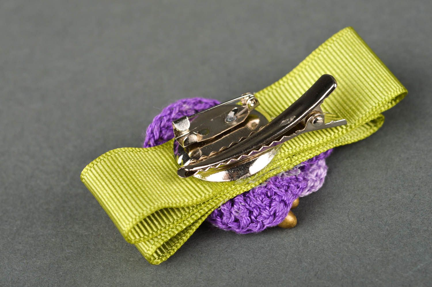 Handmade brooch crocheted brooch purple flower brooch fashion hairpin girls gift photo 5