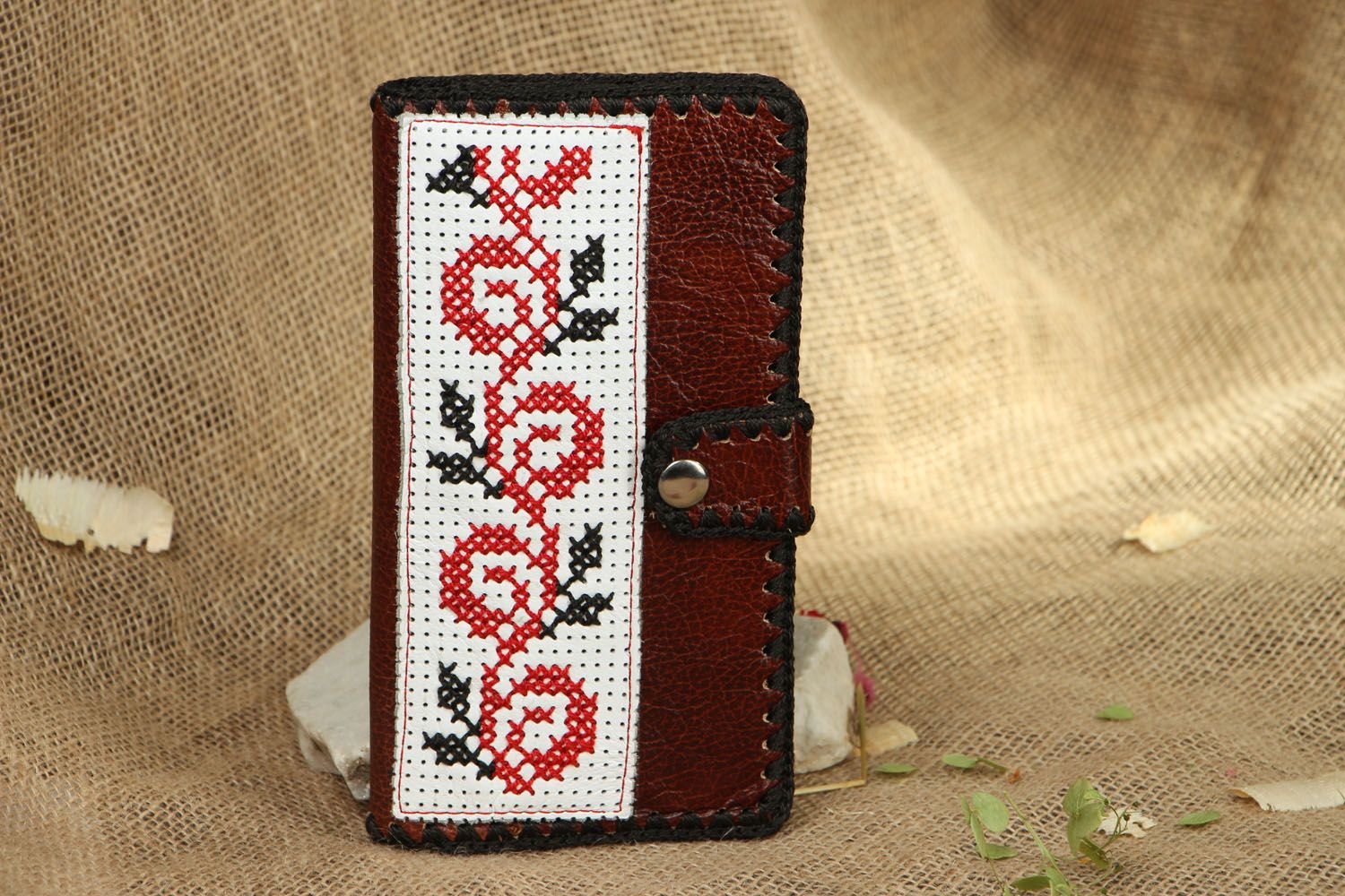 Cherry leather wallet photo 5