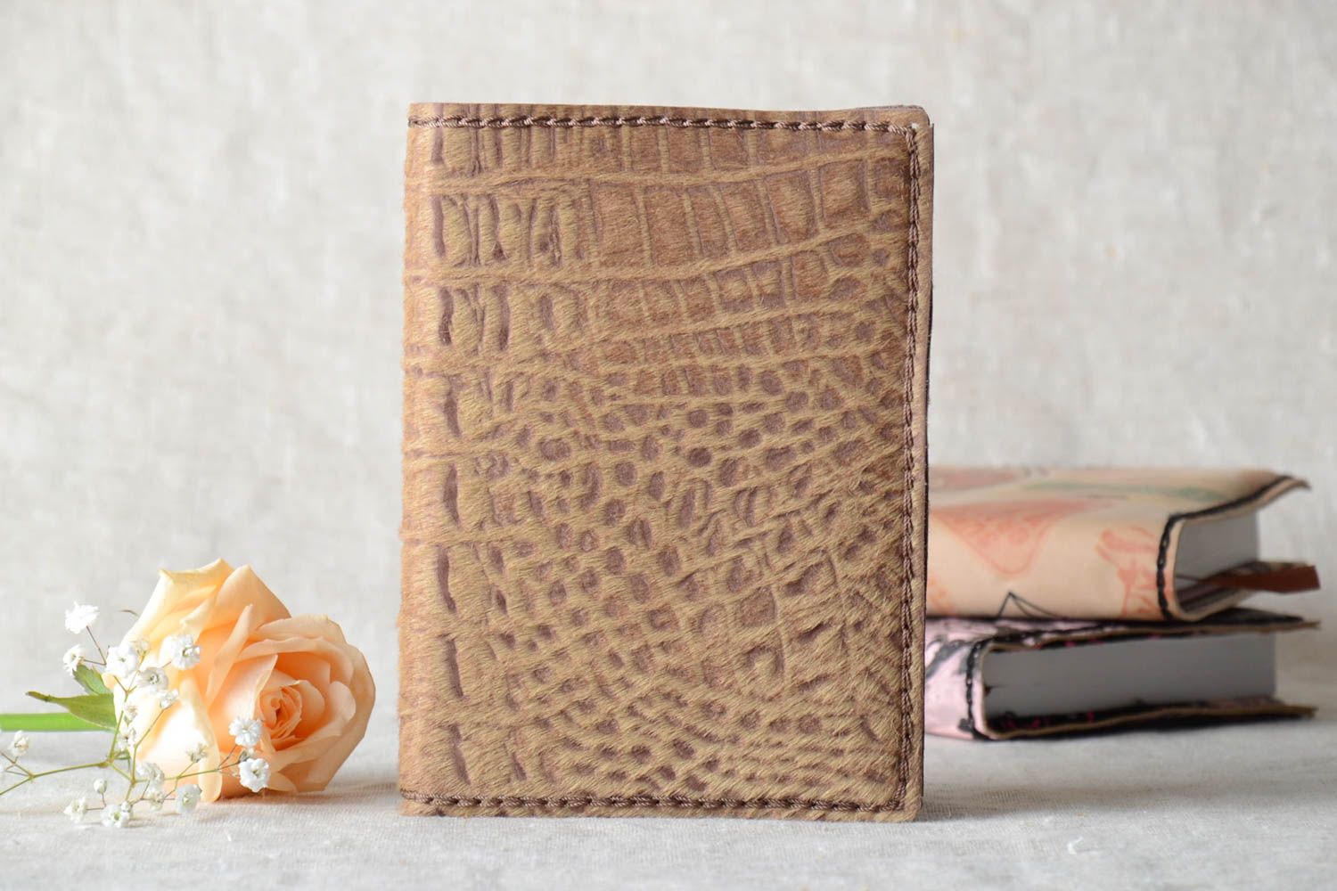 Leather notebook cover handmade leather goods leather book covers souvenir ideas photo 1