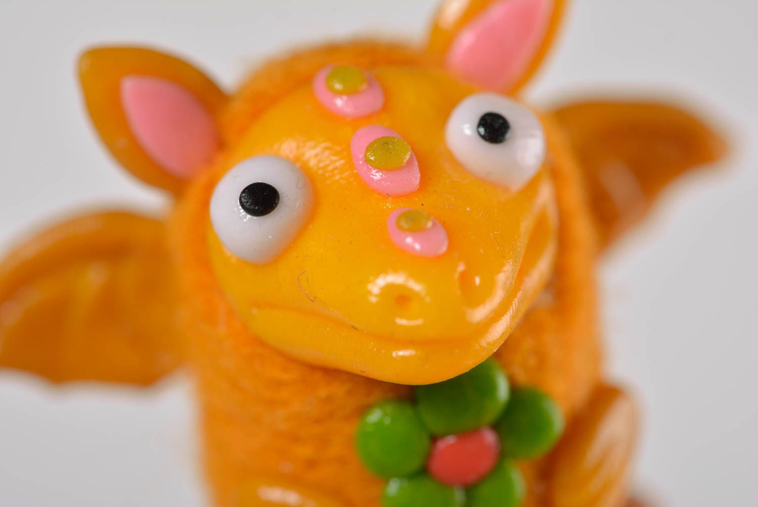 Handmade Kuscheltier Drache in Gelb Geschenke für Kinder Haus Deko gefilzt foto 2