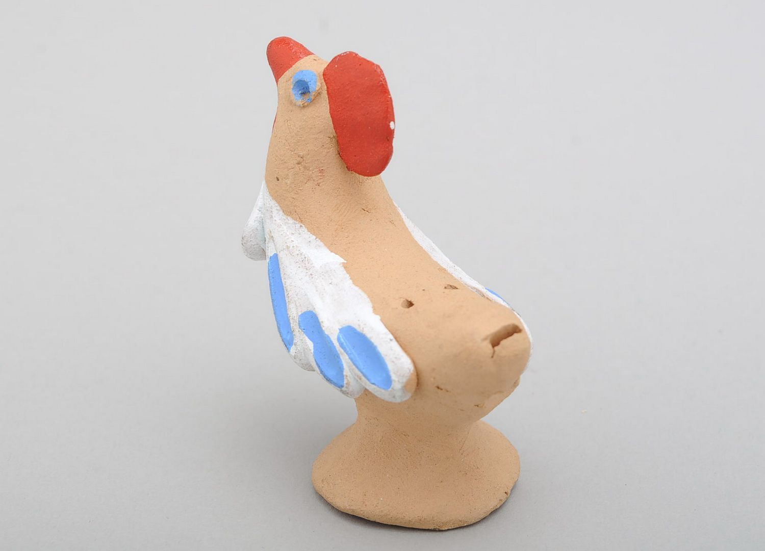 Painted clay penny whistle Cock photo 3