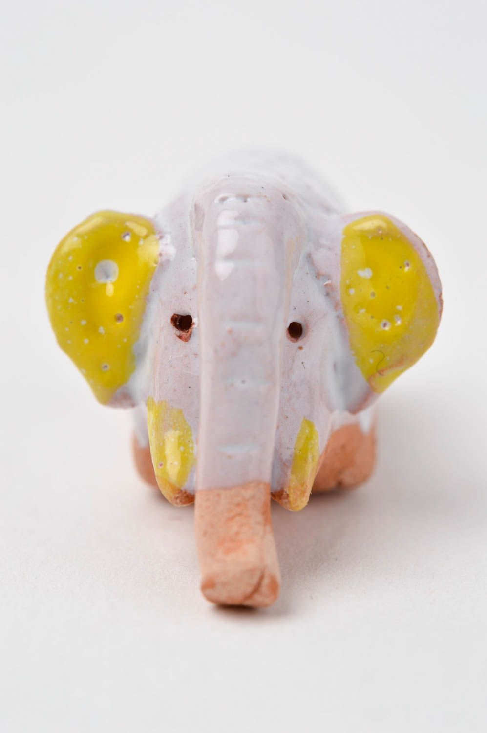 Figurine éléphant fait main Statuette miniature pente argile Déco maison photo 8