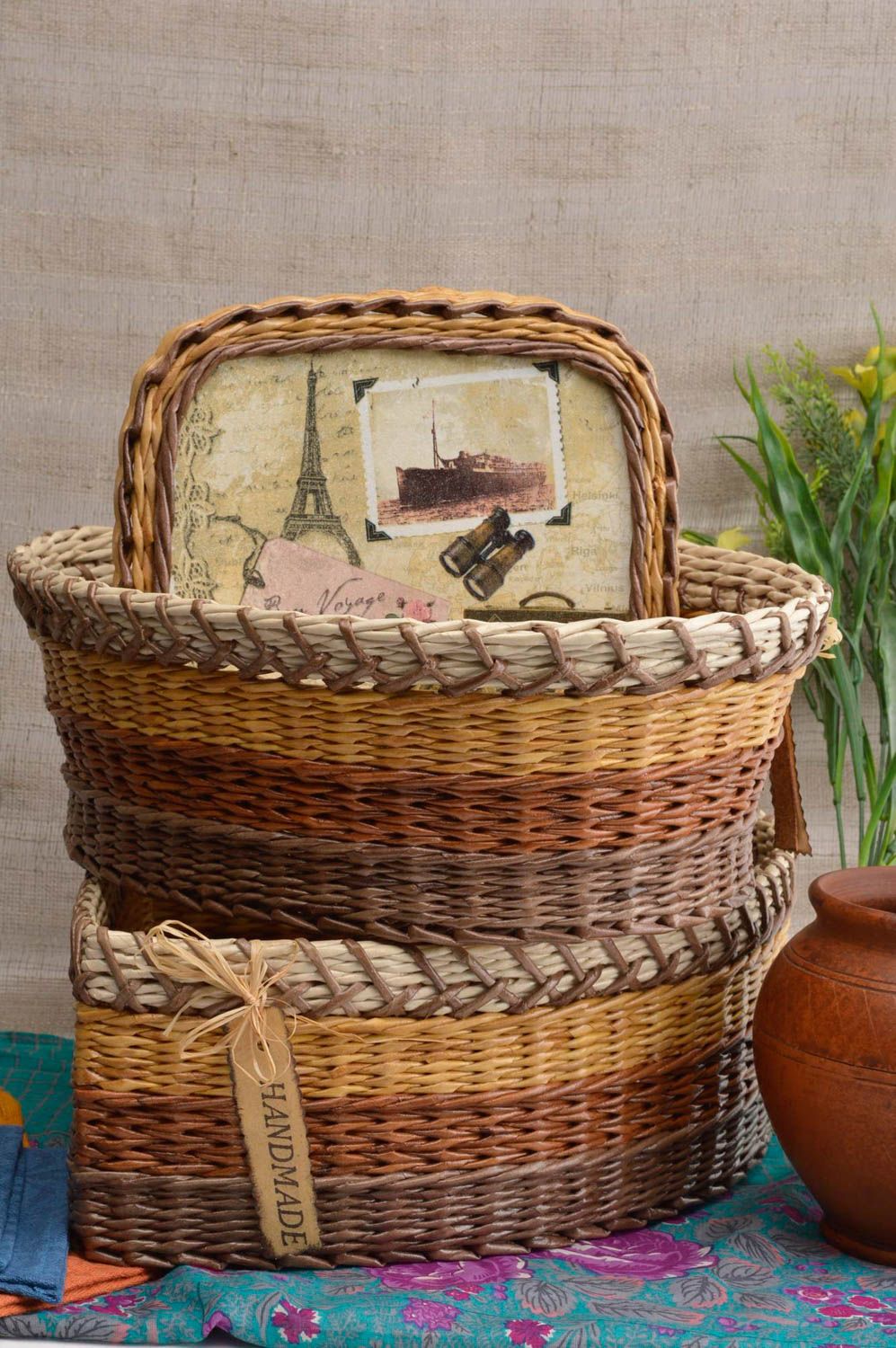 Handmade box unusual wicker basket interior decor ideas handmade basket 3 items photo 1
