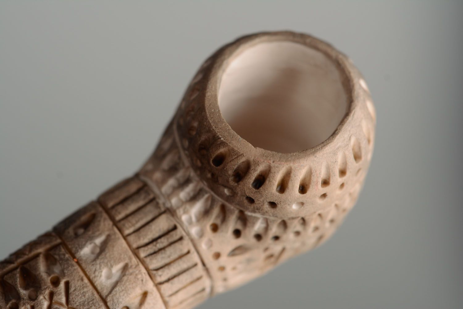 Глиняная курительная трубка в этно-стиле фото 3
