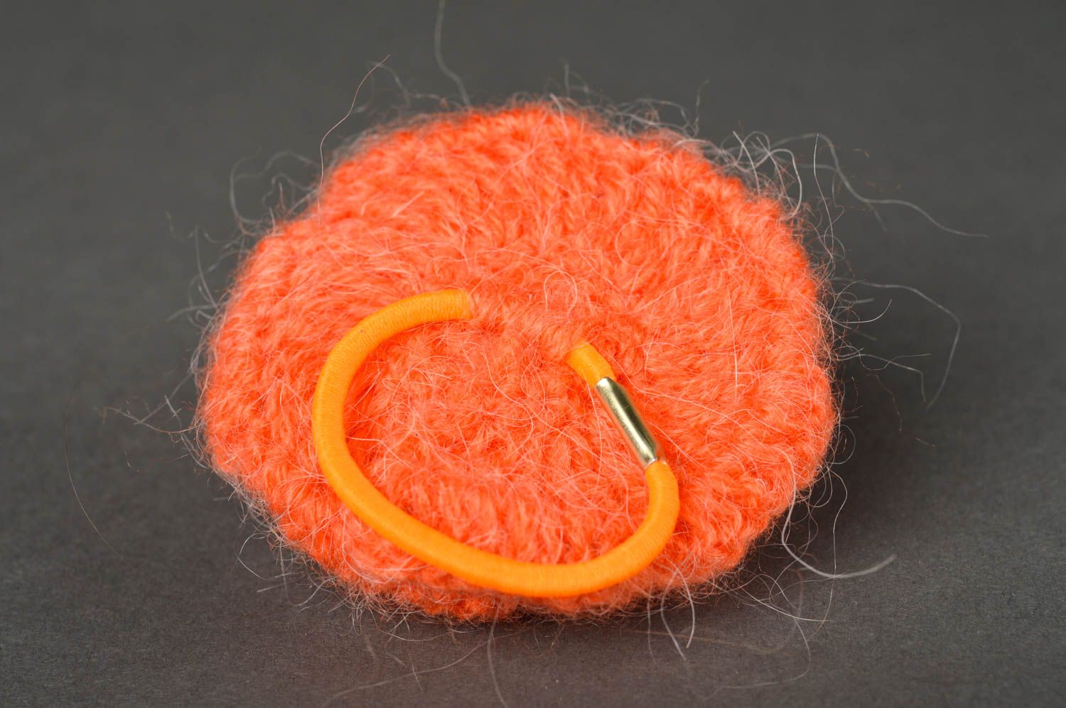 Goma para el pelo naranja artesanal accesorio para niñas regalo original foto 3