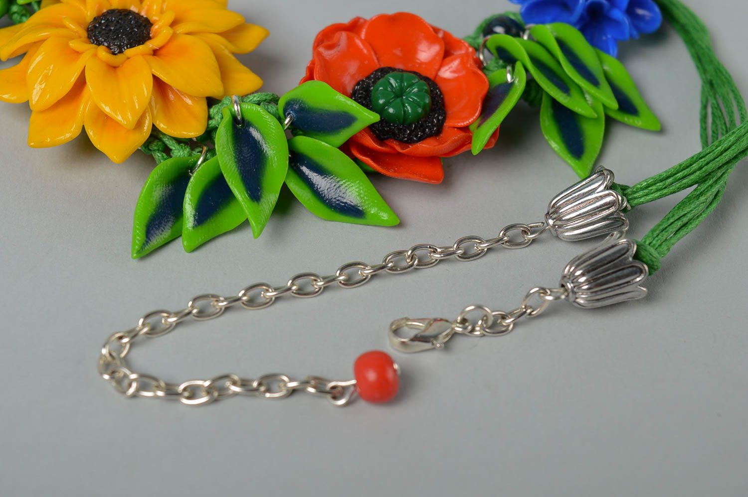 Beaded necklace handmade jewelry beaded jewelry for women flower necklace photo 4