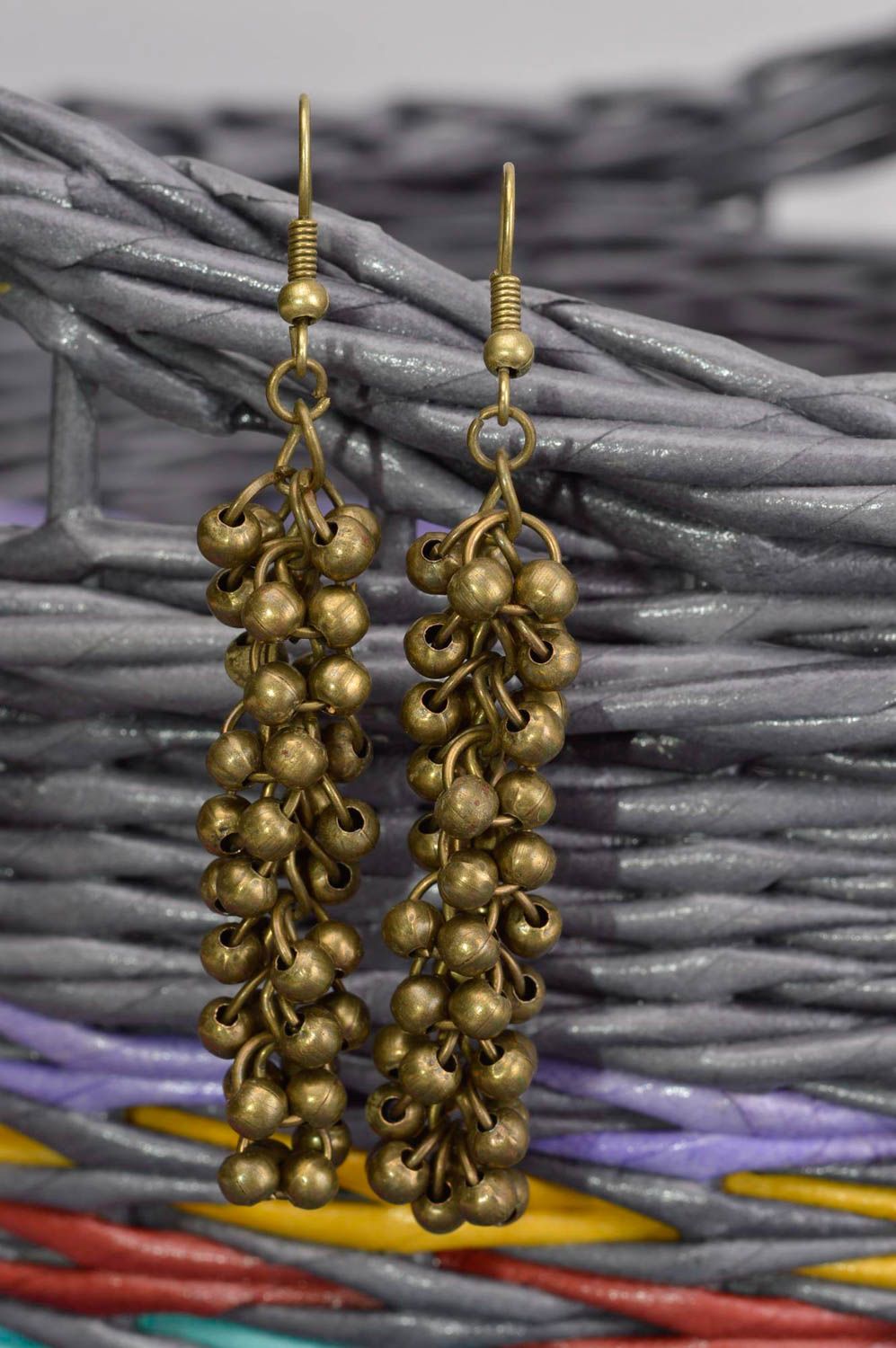Handmade metal earrings stylish long earrings metal craft fashion trends photo 1