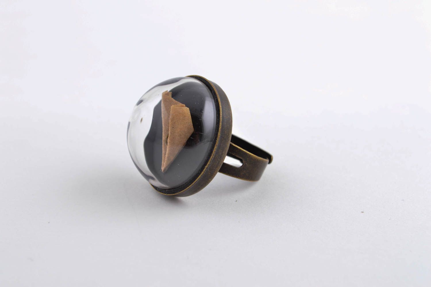 Красивое кольцо ручной работы элитная бижутерия необычное кольцо круглое фото 3