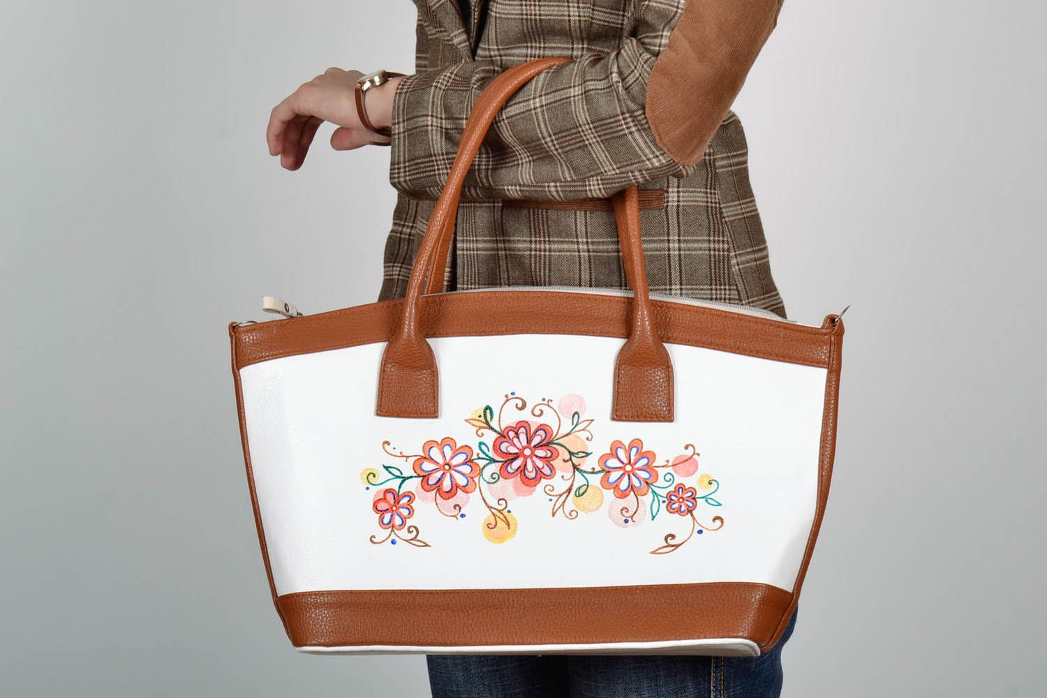 Tasche mit Blumenprint Kunstleder  foto 1