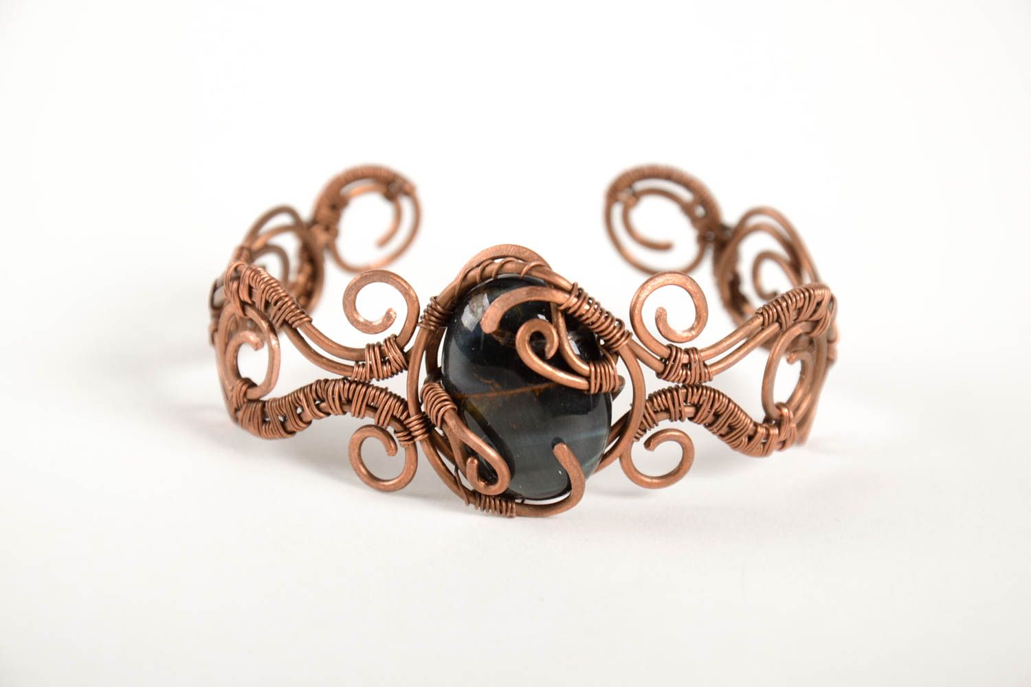 Handmade copper wrist bracelet stylish female bracelet designer jewelry photo 5