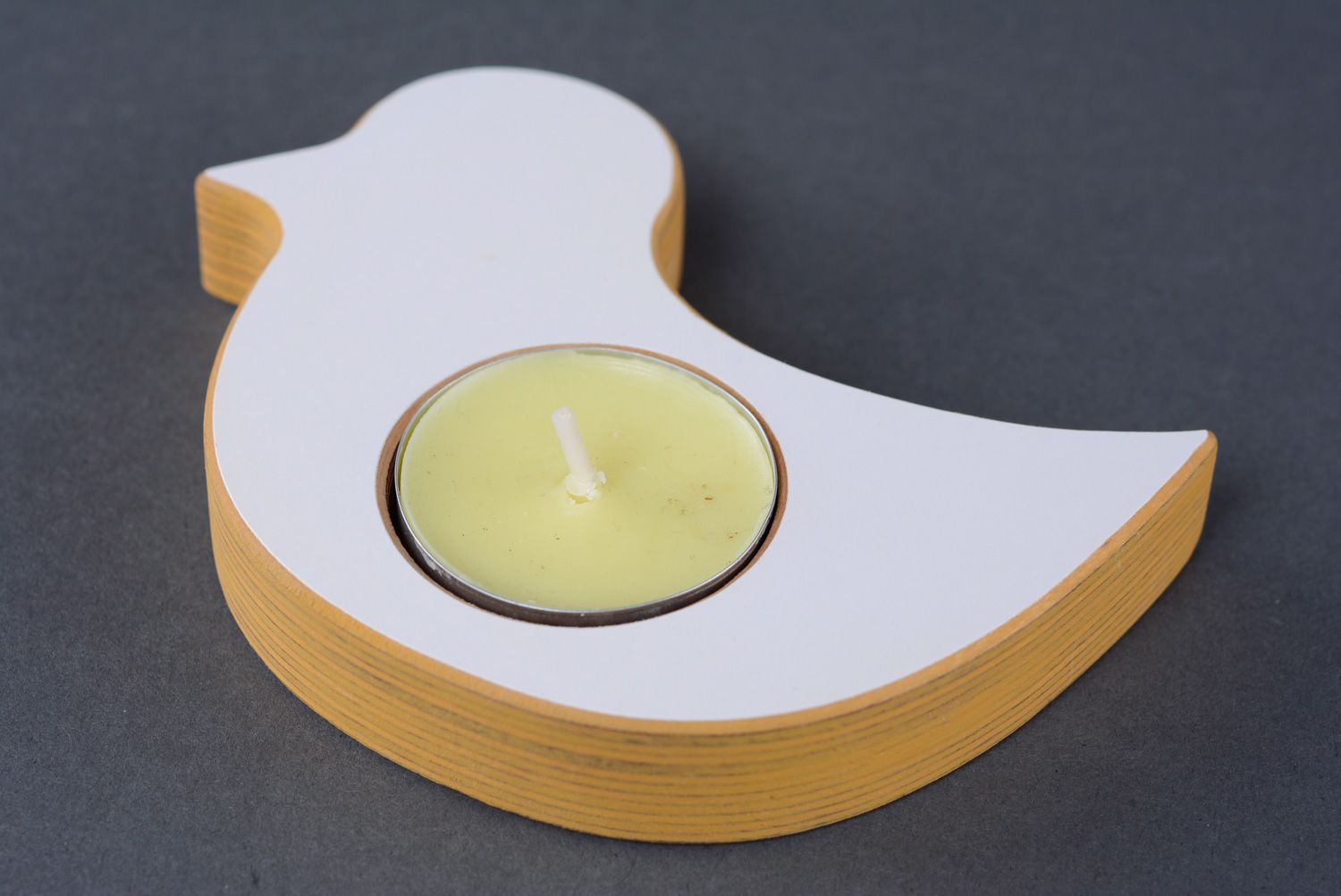 Handmade Kerzenhalter aus Sperrholz Ente  foto 2