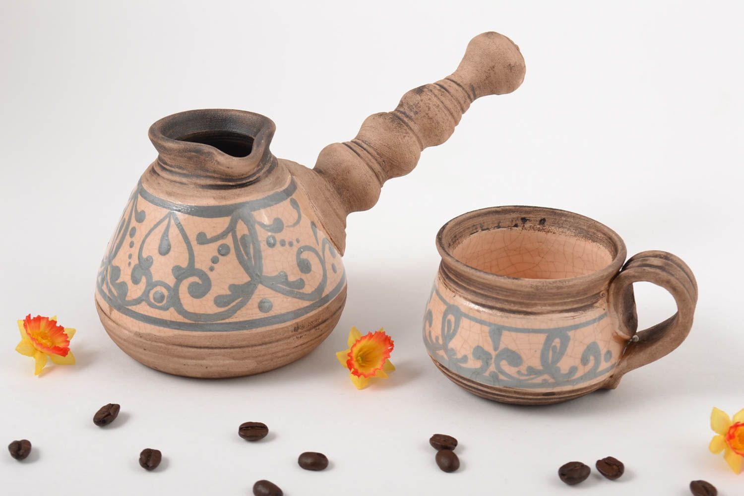 Türkische Kaffeekanne handmade Geschirr Set Keramik moderne Kaffeetasse foto 1