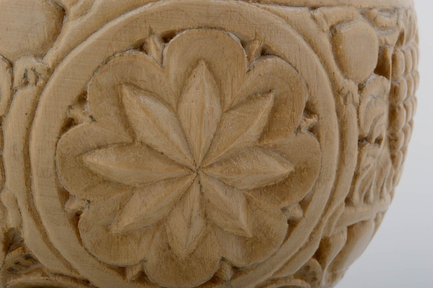 Jarrón decorativo artesanal florero de madera decoración de interior   foto 4