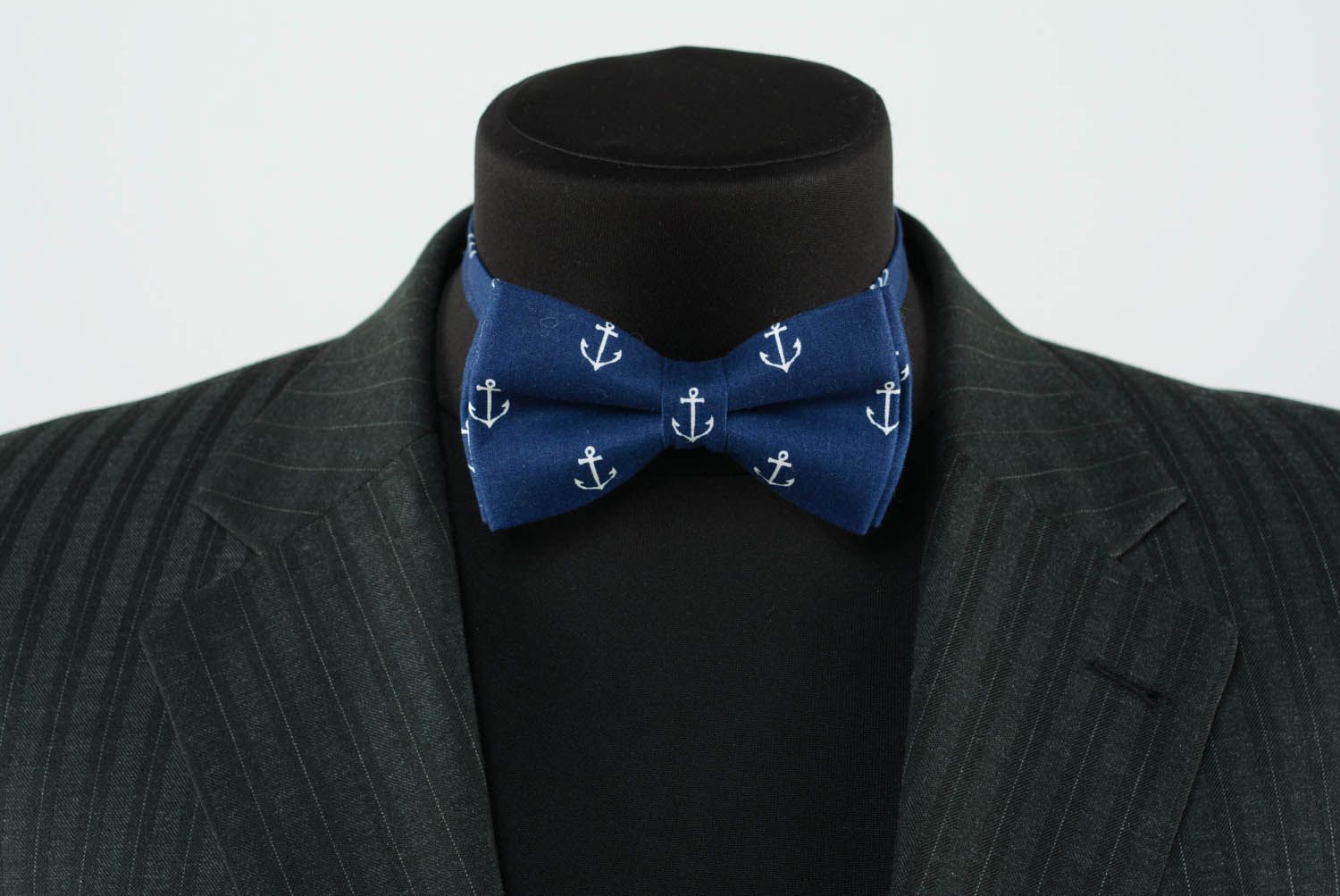 Blue bow tie with anchors  photo 2