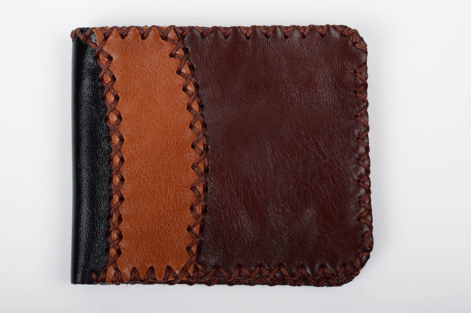 Billetera de cuero natural hecha a mano accesorio para hombre regalo original foto 1