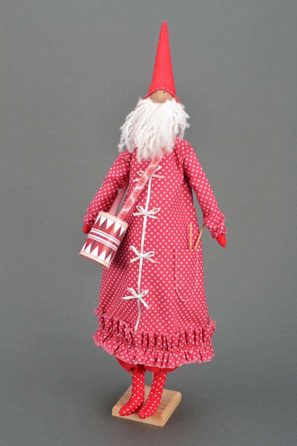 Künstlerische Puppe Weihnachtsmann aus Textil foto 3