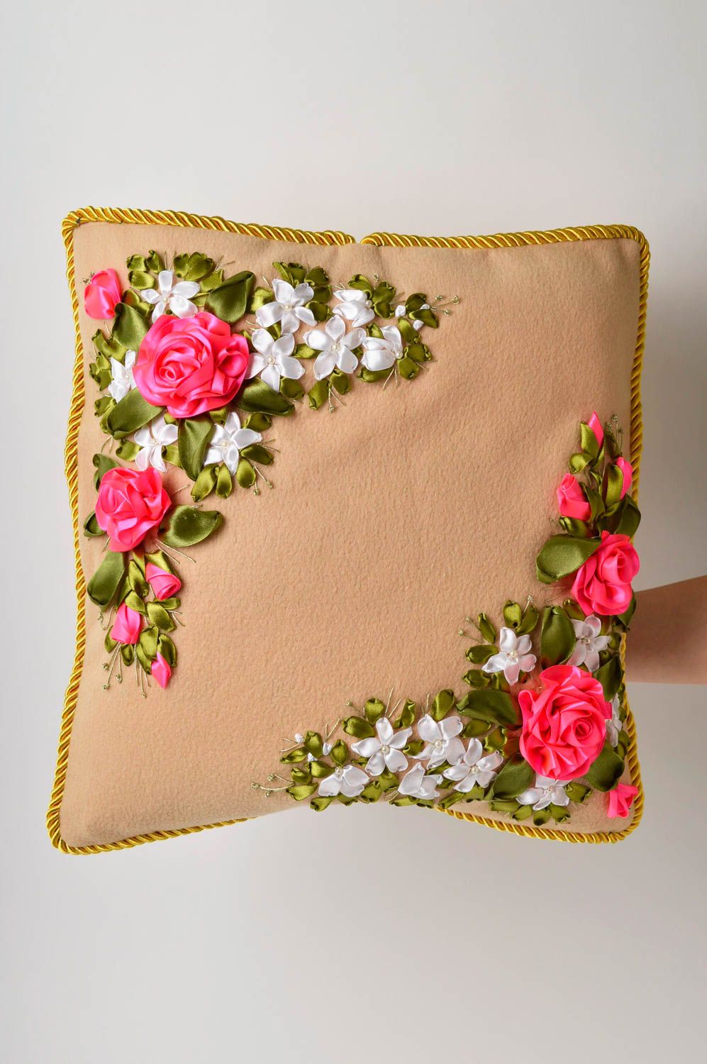 Handmade pillowcase decorative flower pillowcase cool rooms decorative use only photo 5