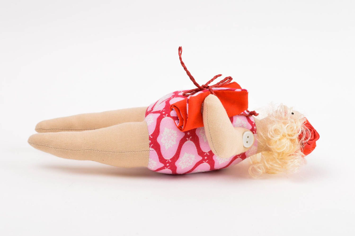 Juguete artesanal muñeca de algodón peluche original decoración para interior foto 3