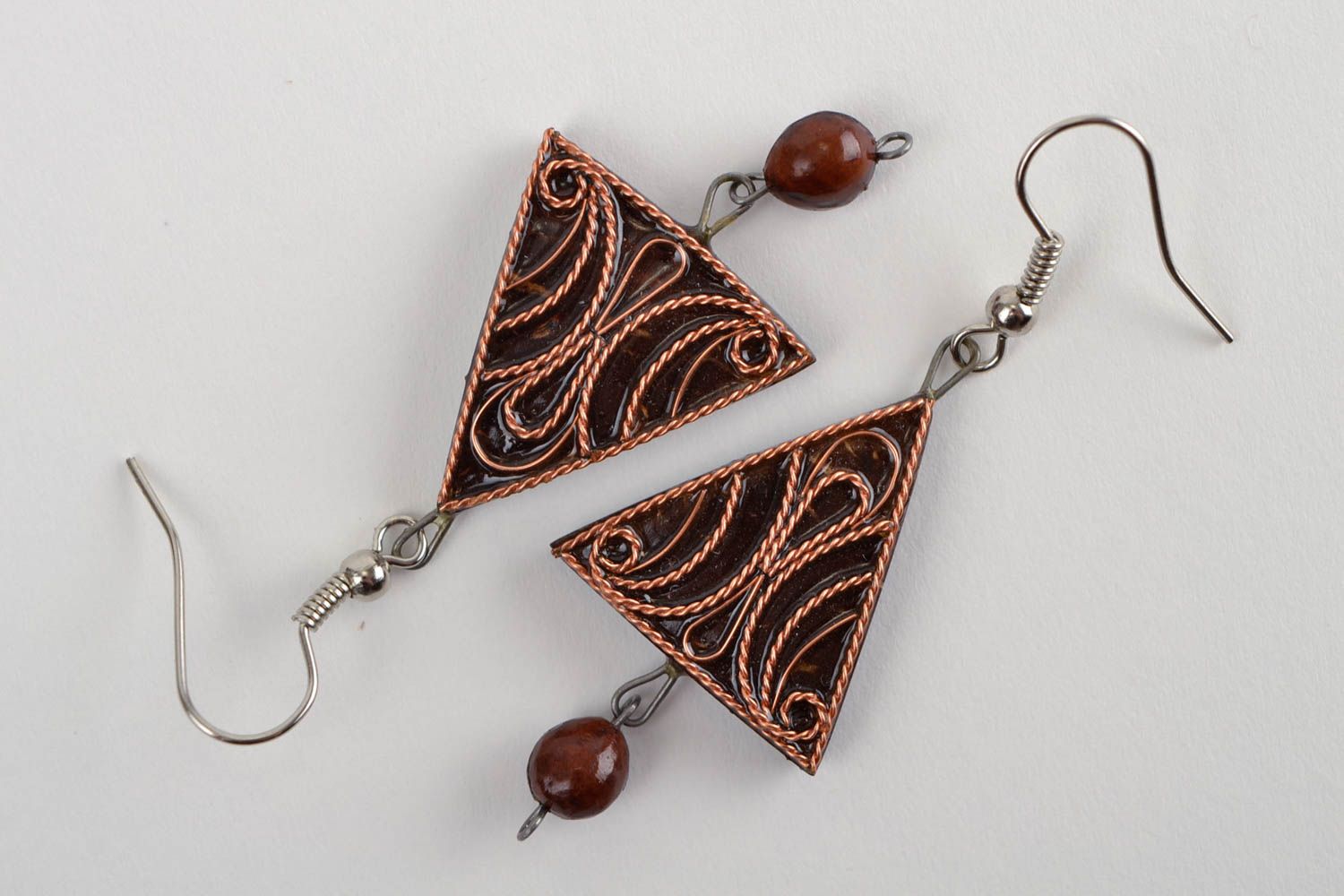 Handmade earrings wood earrings homemade jewelry dangling earrings gifts for her photo 2