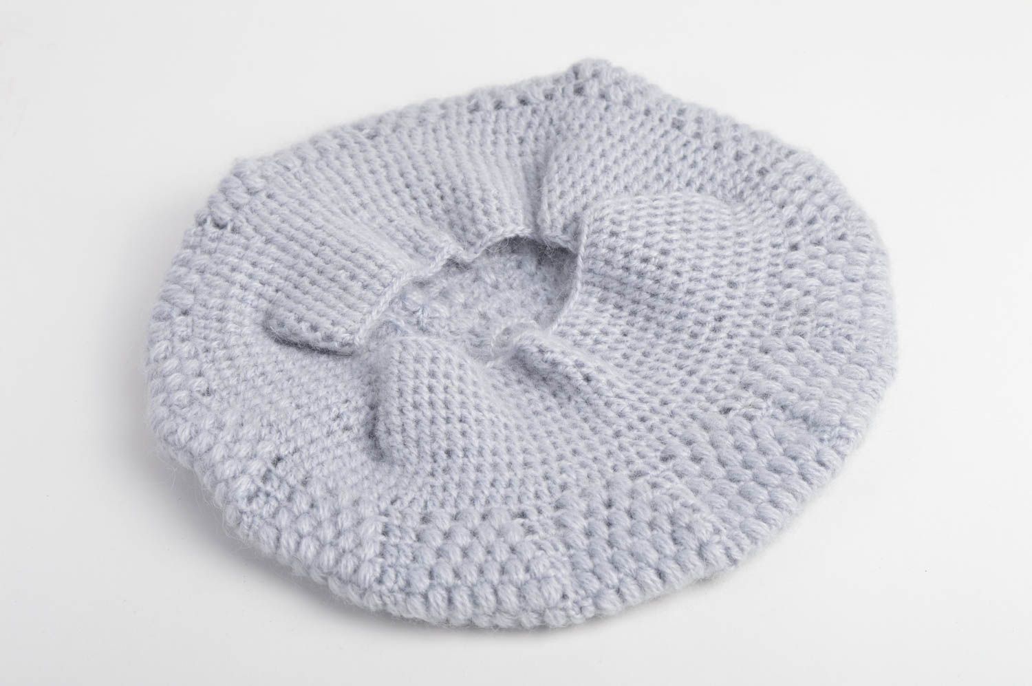 Beautiful handmade crochet beret crochet wool hat kids warm hat types of hats photo 4