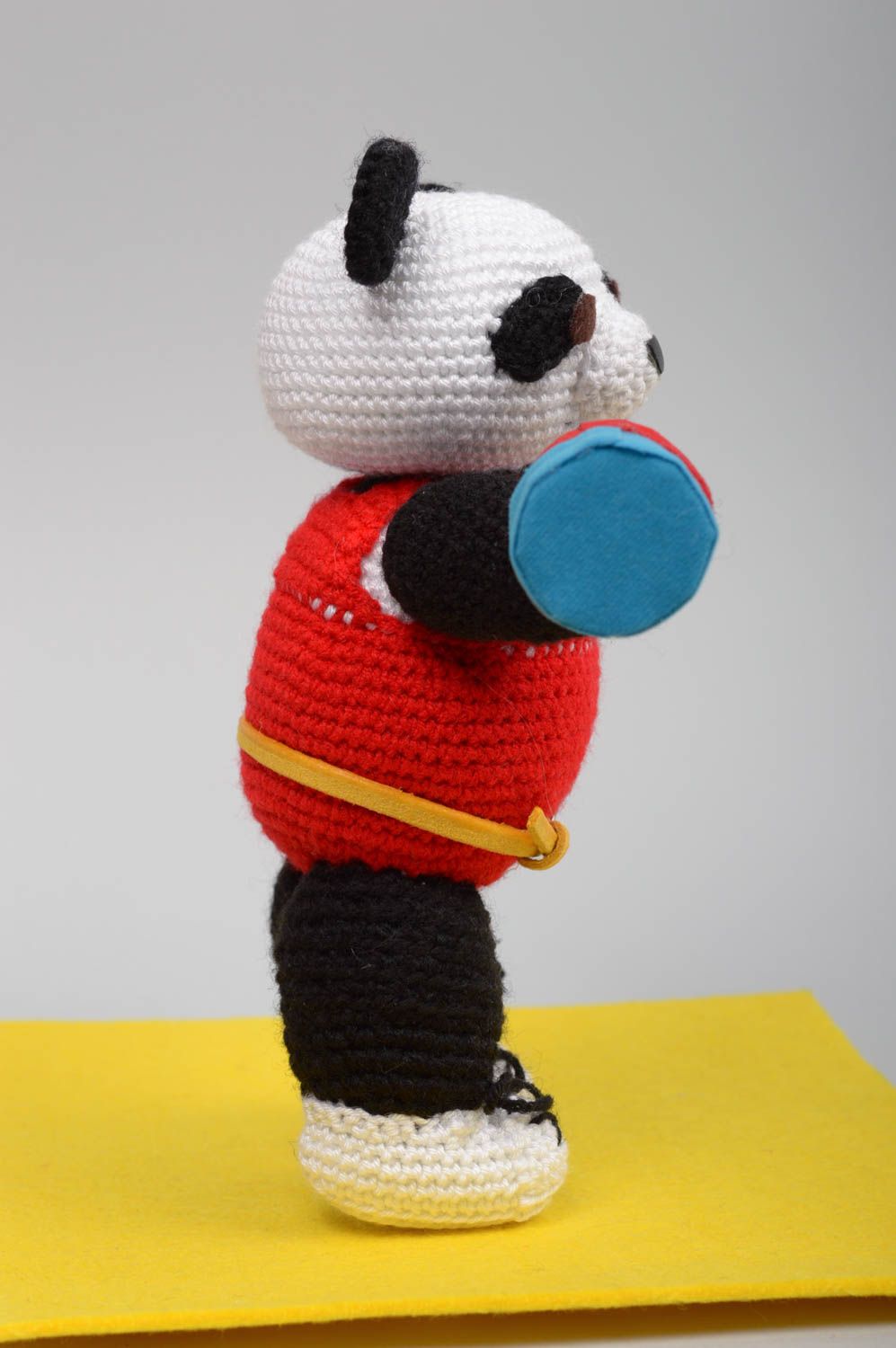 Peluche panda sportif fait main Jouet tricot au crochet Cadeau pour enfant photo 2