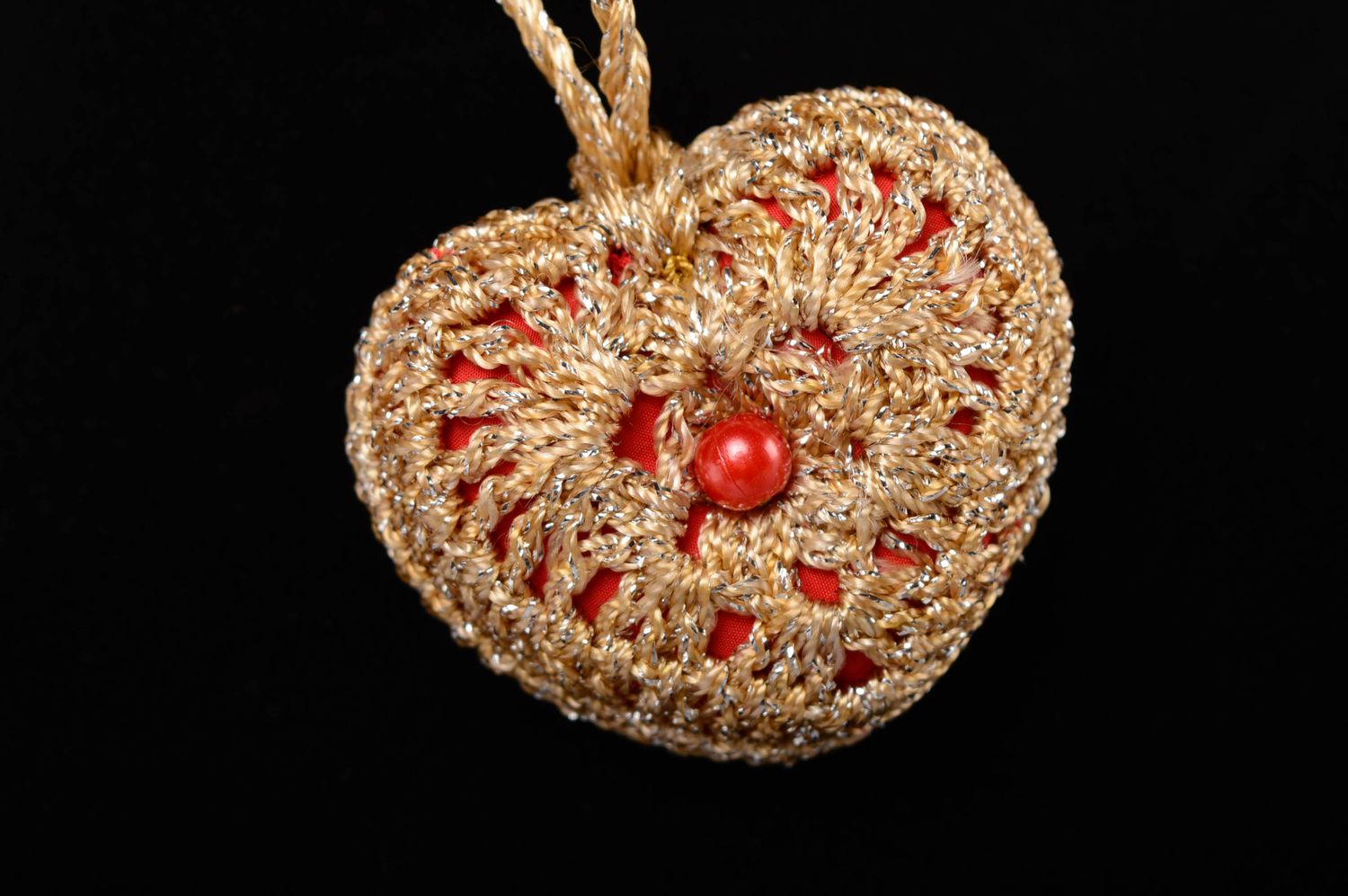 Crochet interior pendant in the shape of heart photo 5