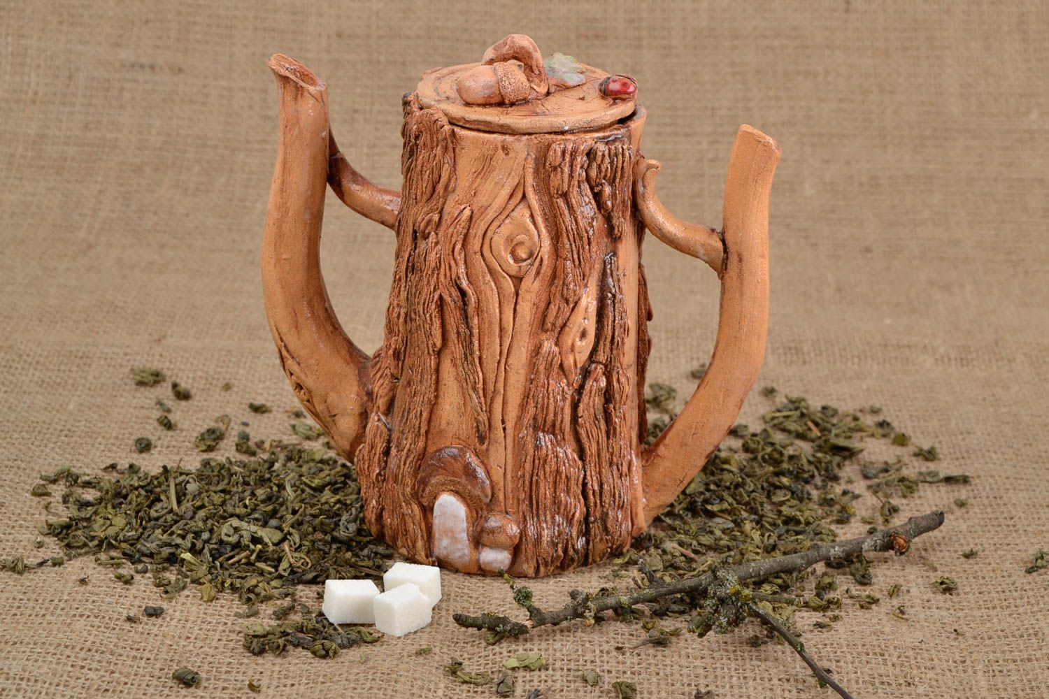 HandmadeTeekanne aus Keramik Tee Geschirr Teekanne Keramik braun originell foto 1
