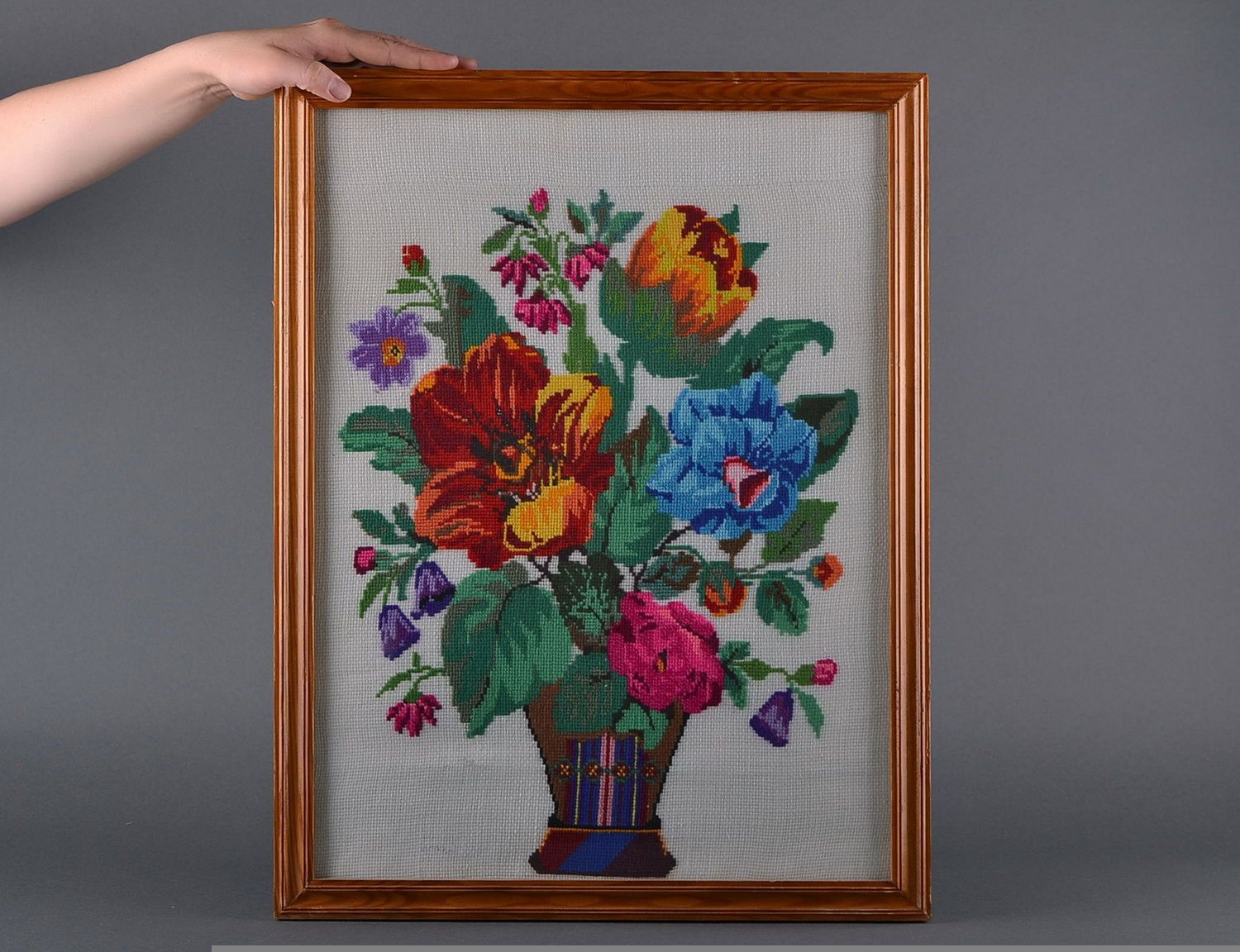 Embroidered painting Bouquet photo 1