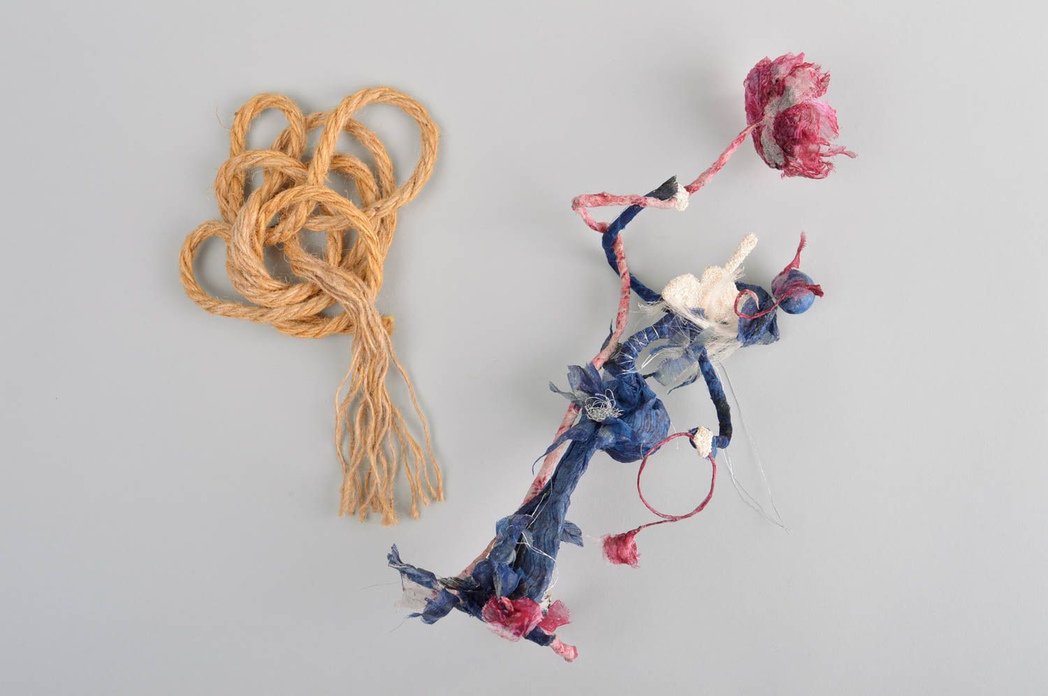 Stoff Puppe handmade Kinder Spielzeug Geschenk Idee Deko Puppe originell blau foto 1