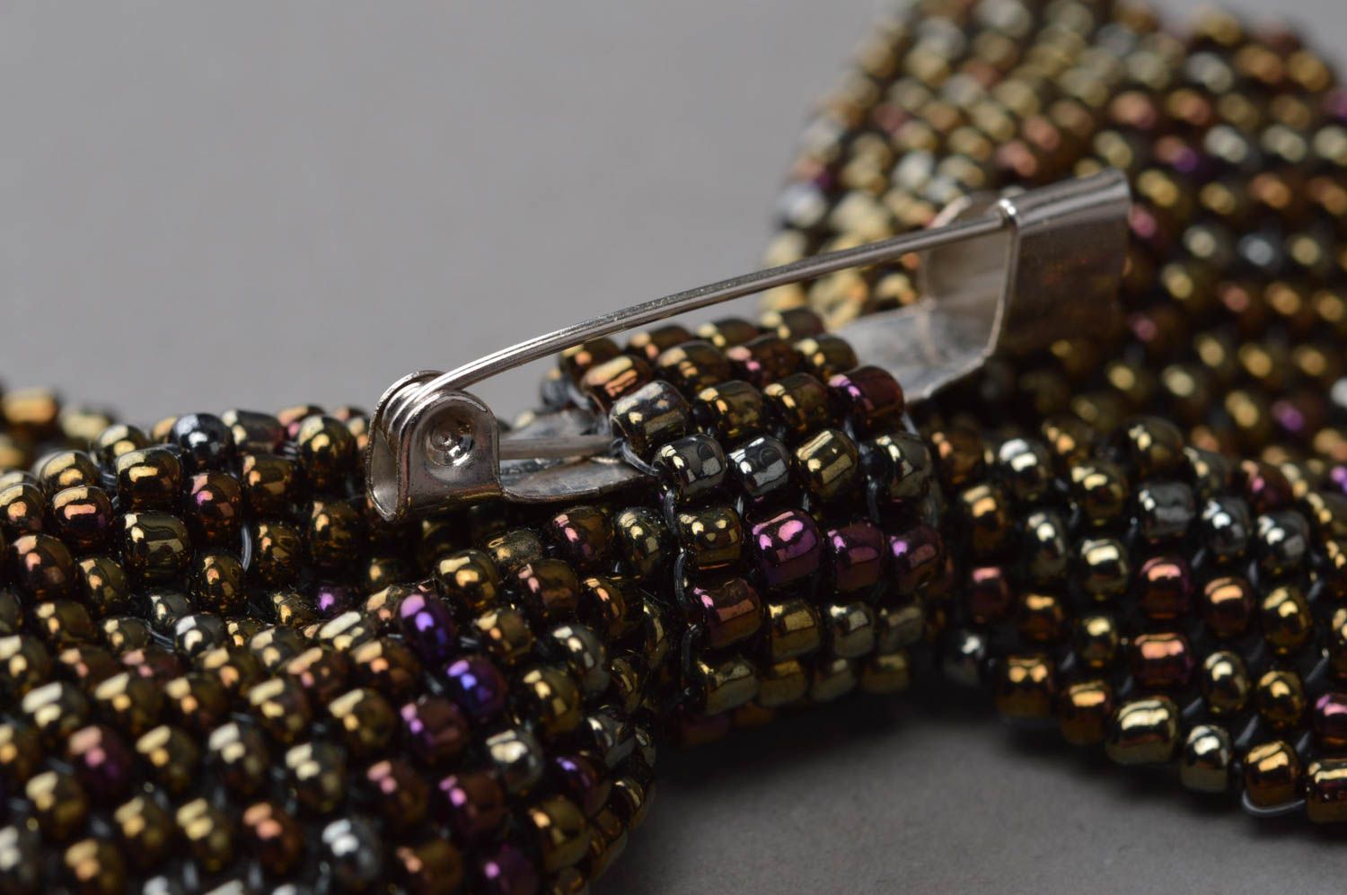 Handmade beaded brooch seed beads accessory for women stylish jewelry photo 5