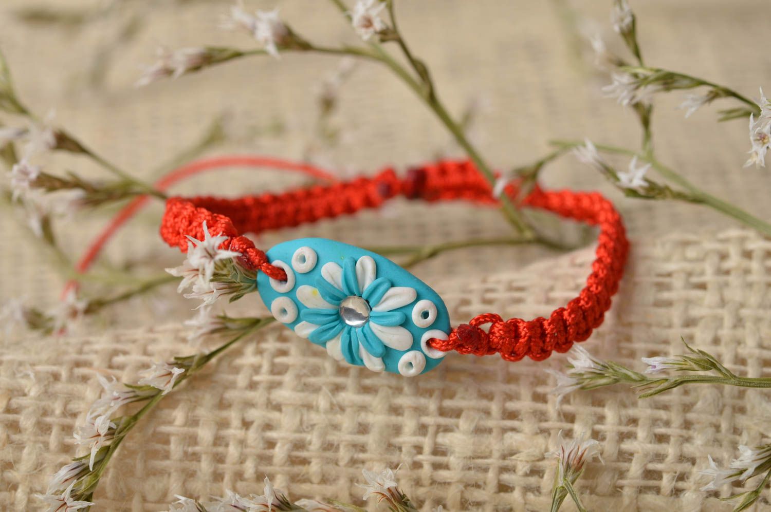 Handmade bracelet unusual bracelets designer bracelet flower accessory photo 1