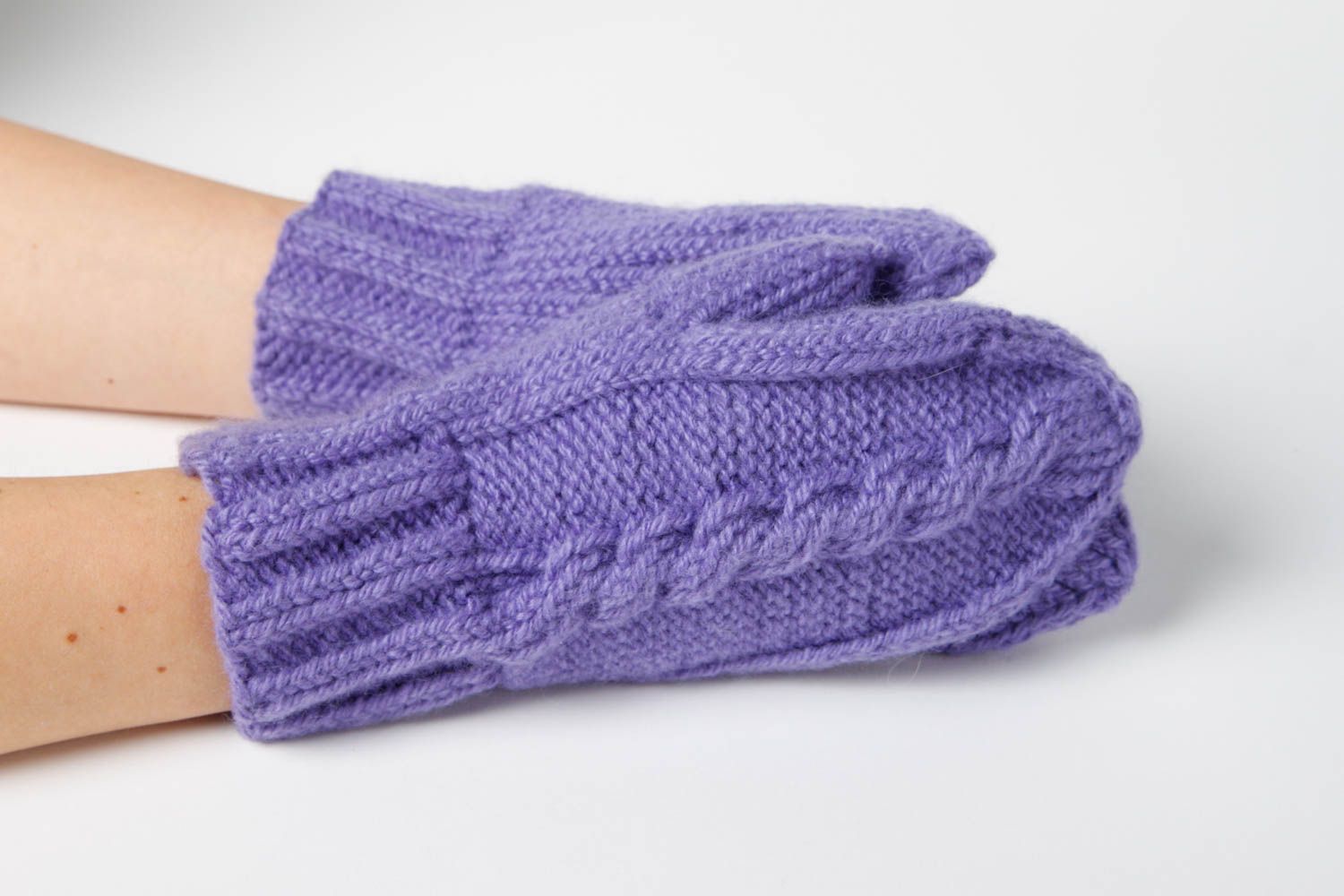 Handmade knitted mittens winter mittens winter accessories hand-knitted mittens photo 2