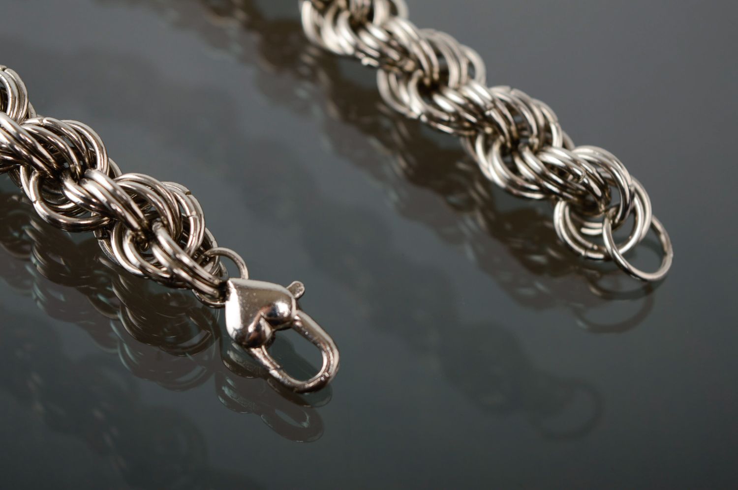 Beautiful handmade chainmail metal bracelet photo 3