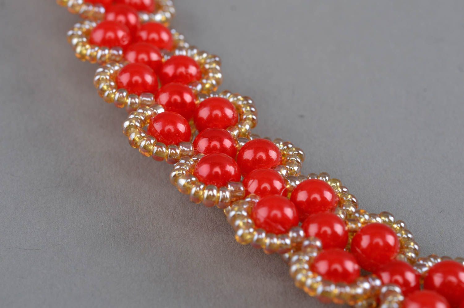 Künstlerisches Collier aus Glasperlen und Perlen stilvoll für Damen handgemacht foto 3